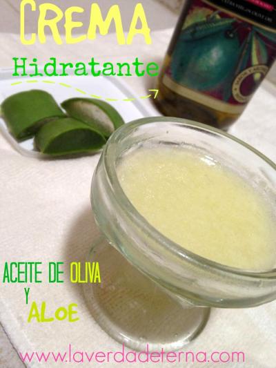 Crema hidratante de aloe y aceite de oliva