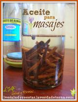 Aceite para masajes de canela, clavo y pimienta